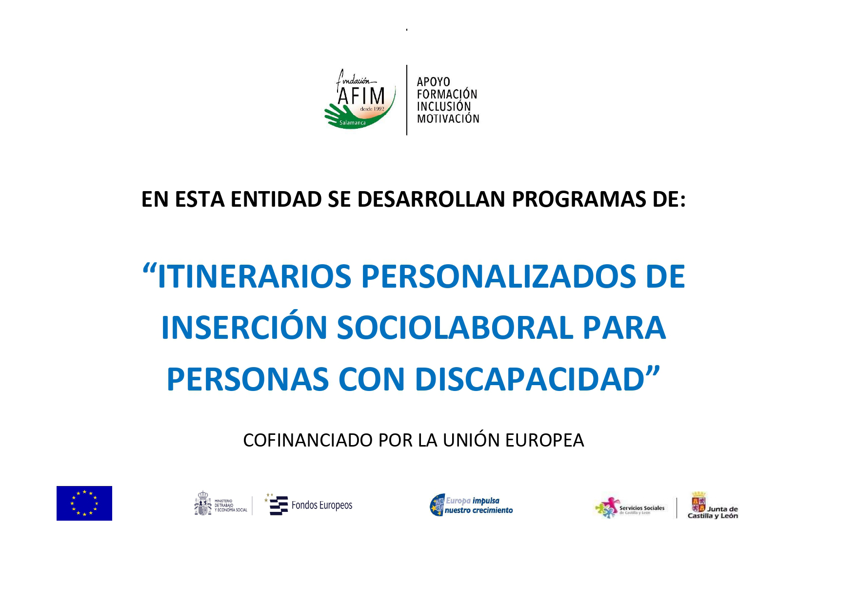 Itinerarios personalizados de inserción sociolaboral